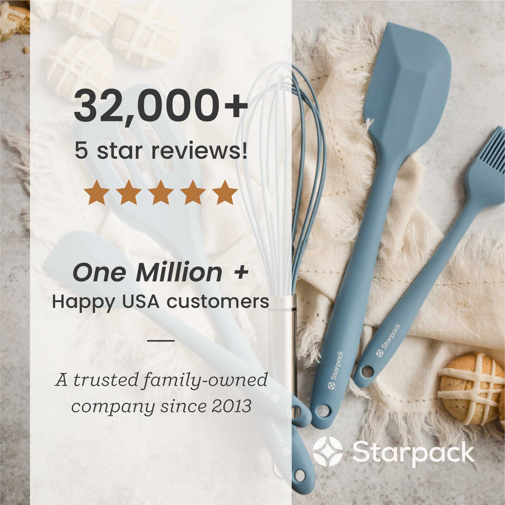 Starpack 5-piece silicone baking utensils set, including spatulas and a whisk, with heat-resistant heads and sturdy handles, perfect for all your baking needs.