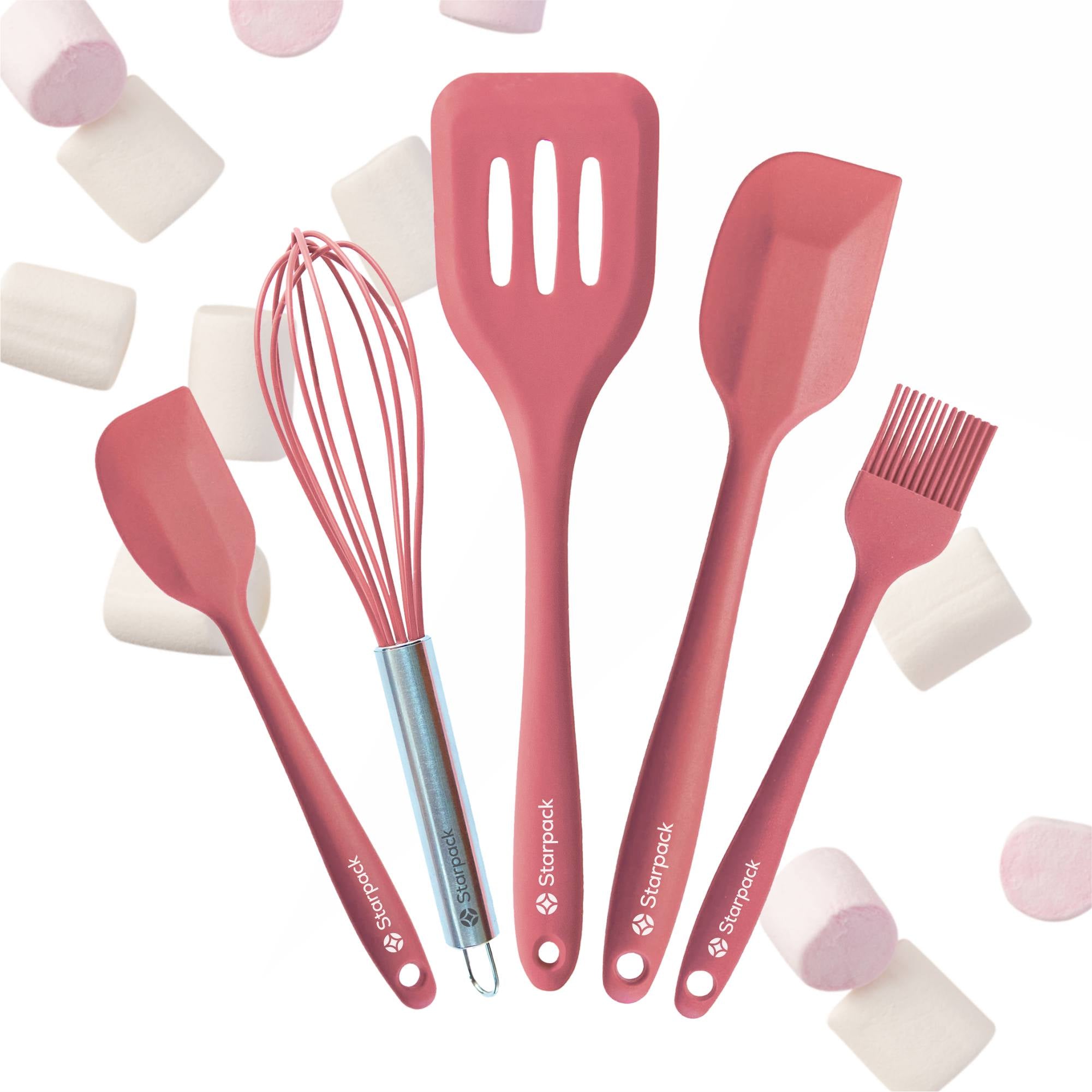 Starpack 5-piece silicone baking utensils set, including spatulas and a whisk, with heat-resistant heads and sturdy handles, perfect for all your baking needs.