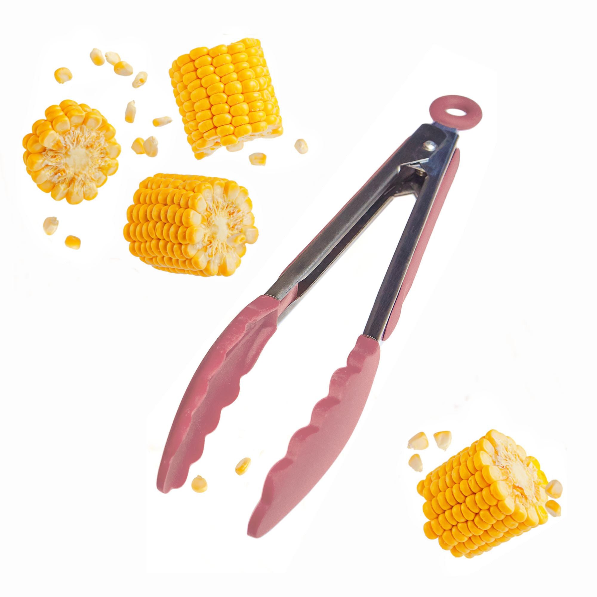 Starpack 9-inch silicone tongs with heat-resistant tips and a locking mechanism, perfect for precise gripping and serving.