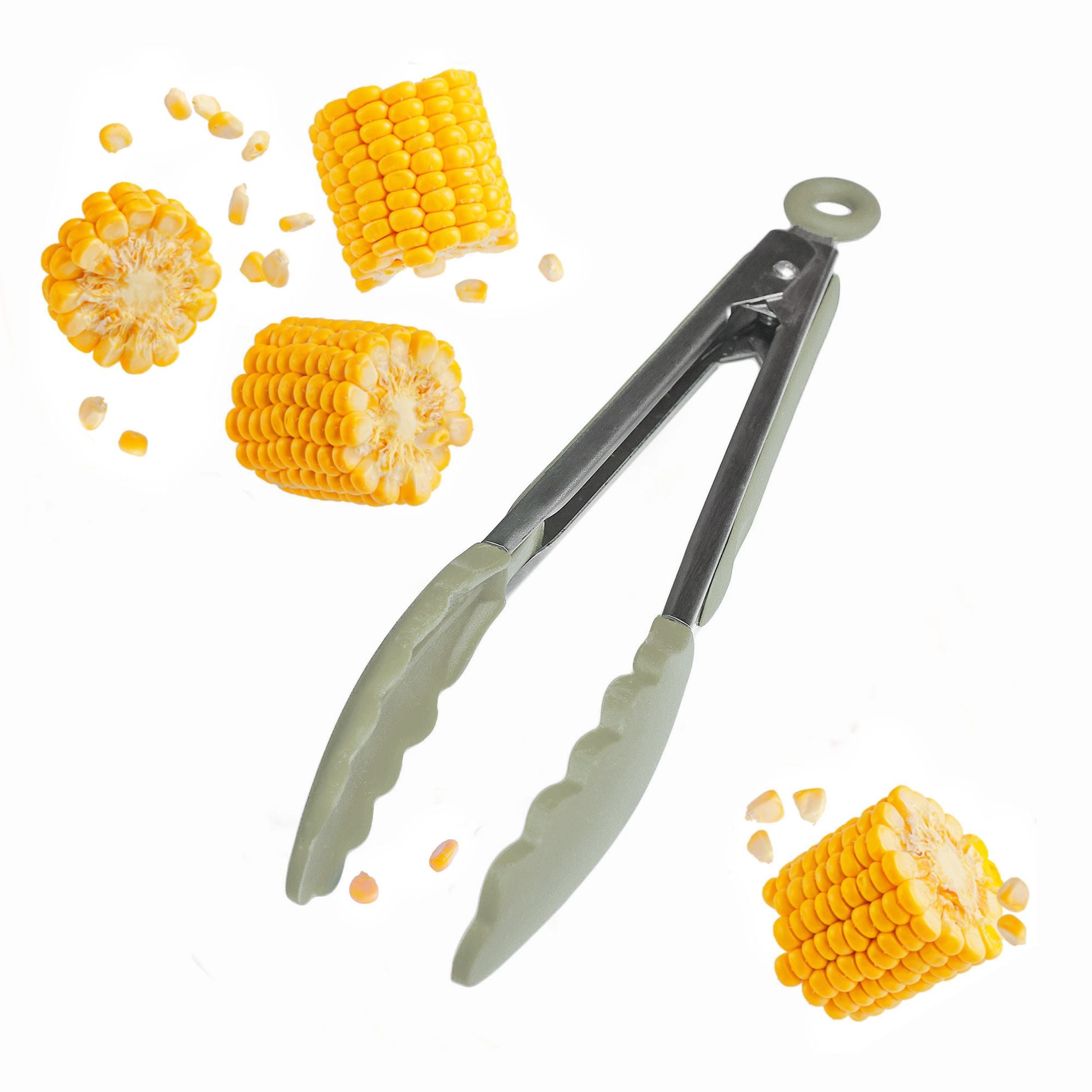 Starpack 9-inch silicone tongs with heat-resistant tips and a locking mechanism, perfect for precise gripping and serving.