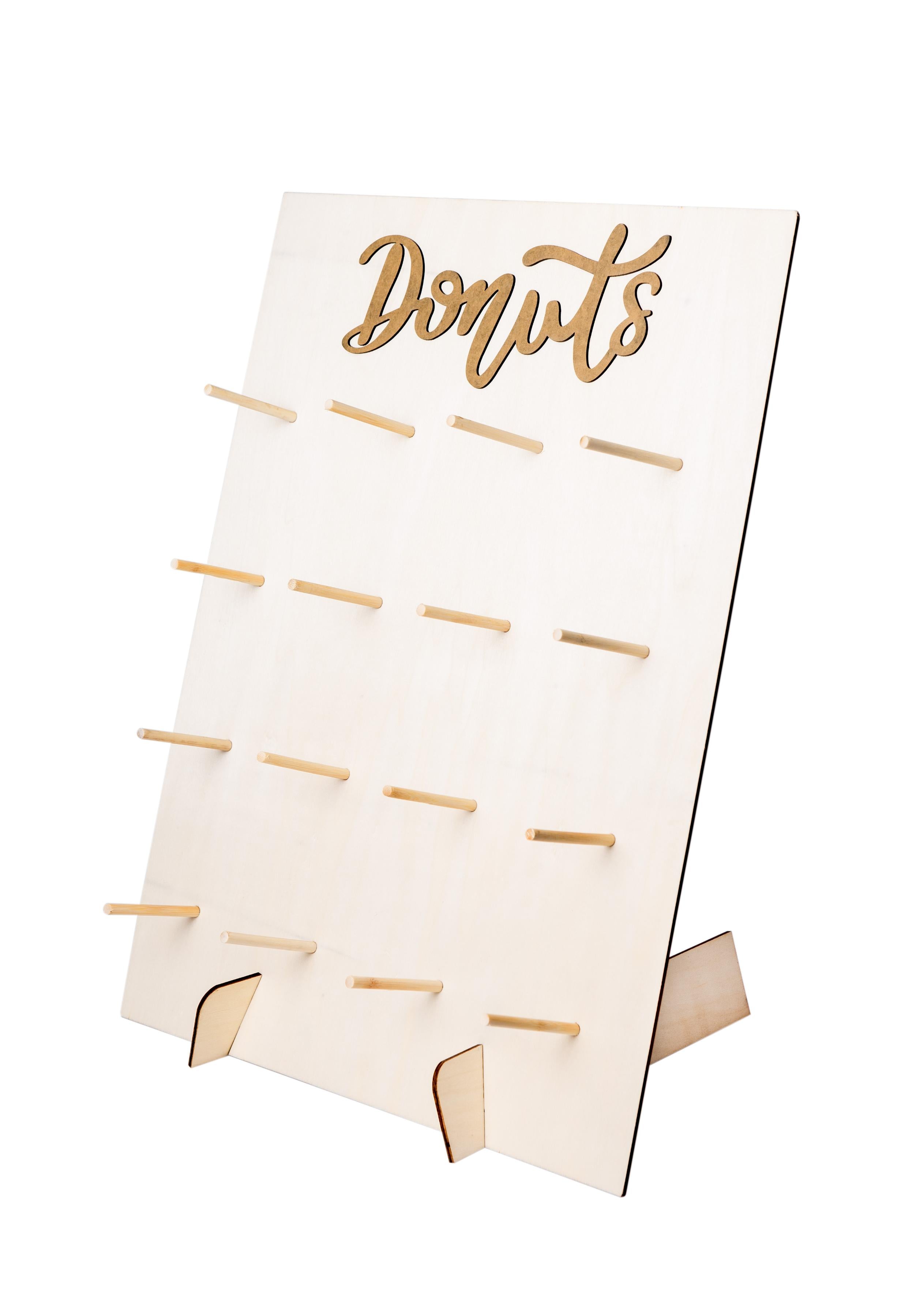 Starpack donut wall stand with multiple tiers, perfect for displaying and serving donuts at parties and events.