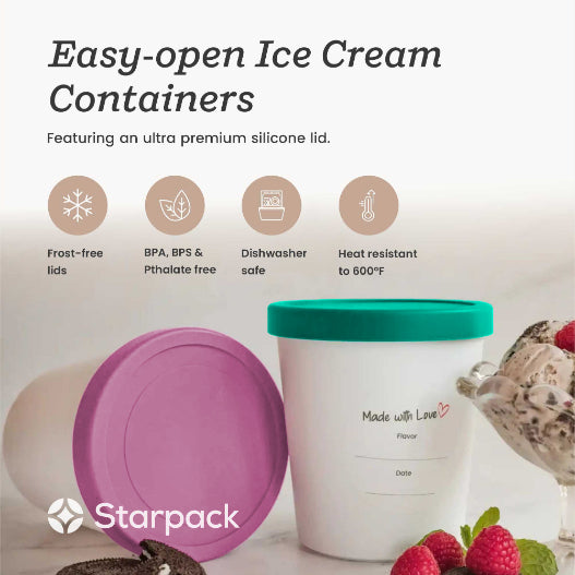 Freeze the Day | Ice Cream Freezer Container 1Qt Set of 2
