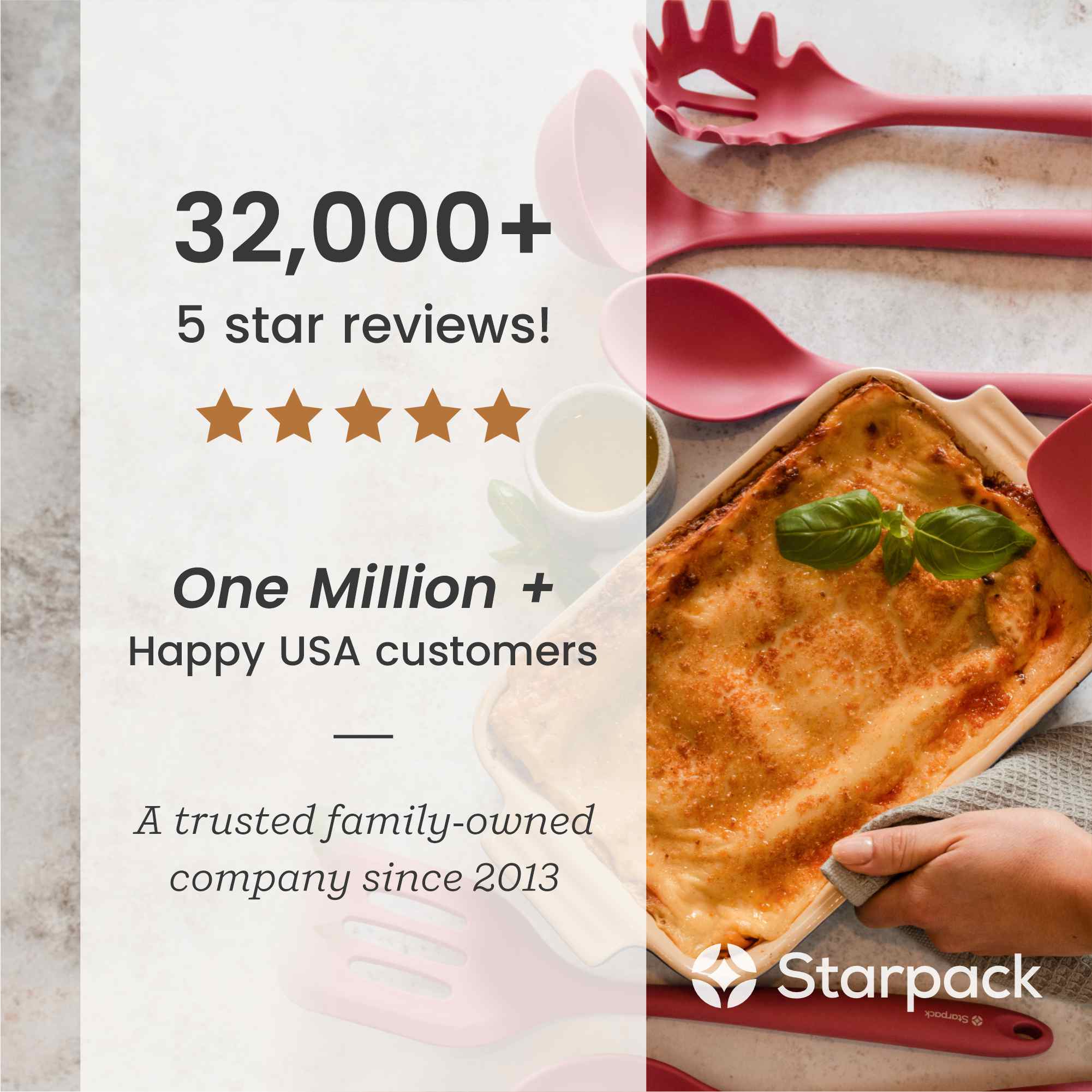 Starpack extra-large kitchen utensils set with silicone heads and sturdy handles, ideal for a variety of cooking tasks.