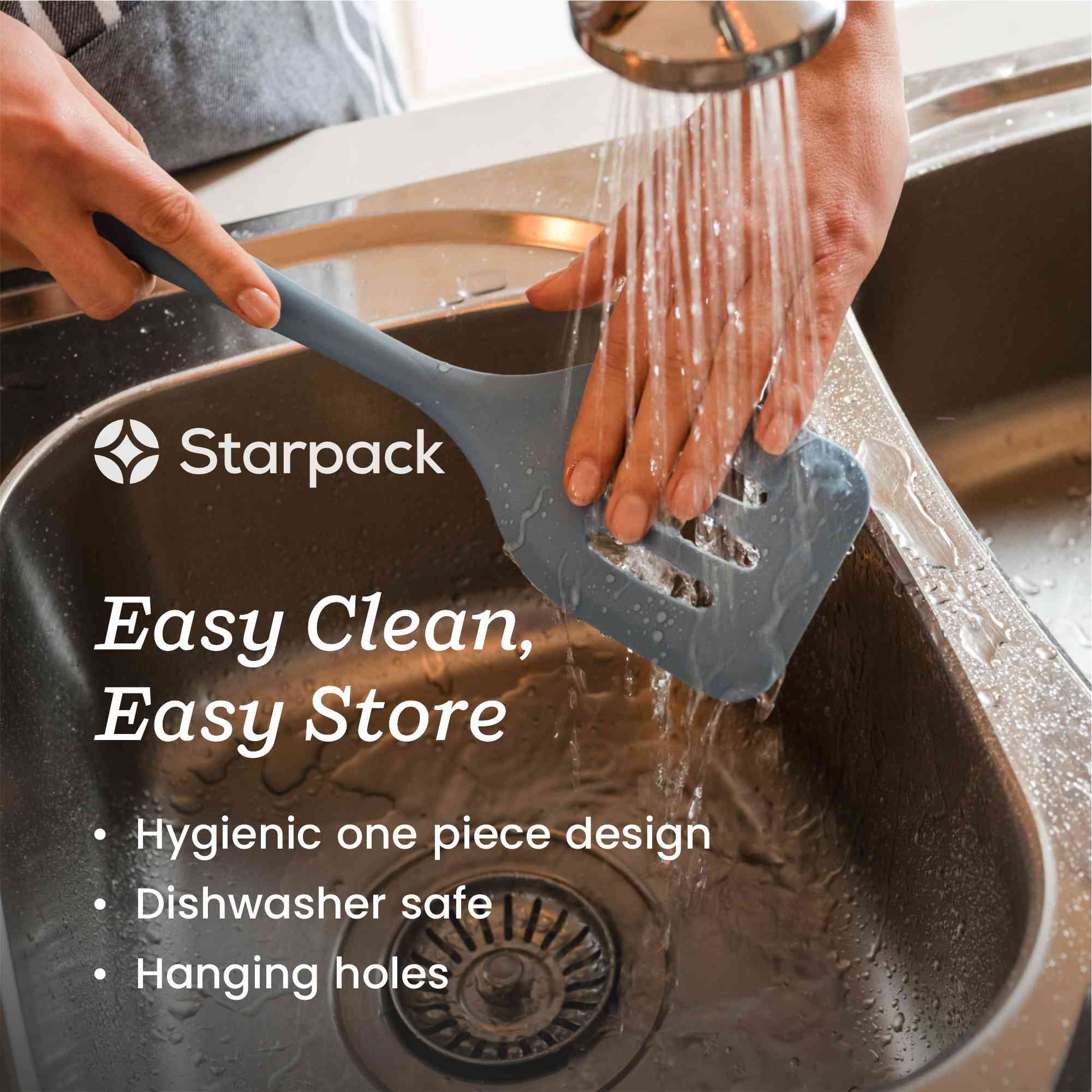 Starpack extra-large kitchen utensils set with silicone heads and sturdy handles, ideal for a variety of cooking tasks.