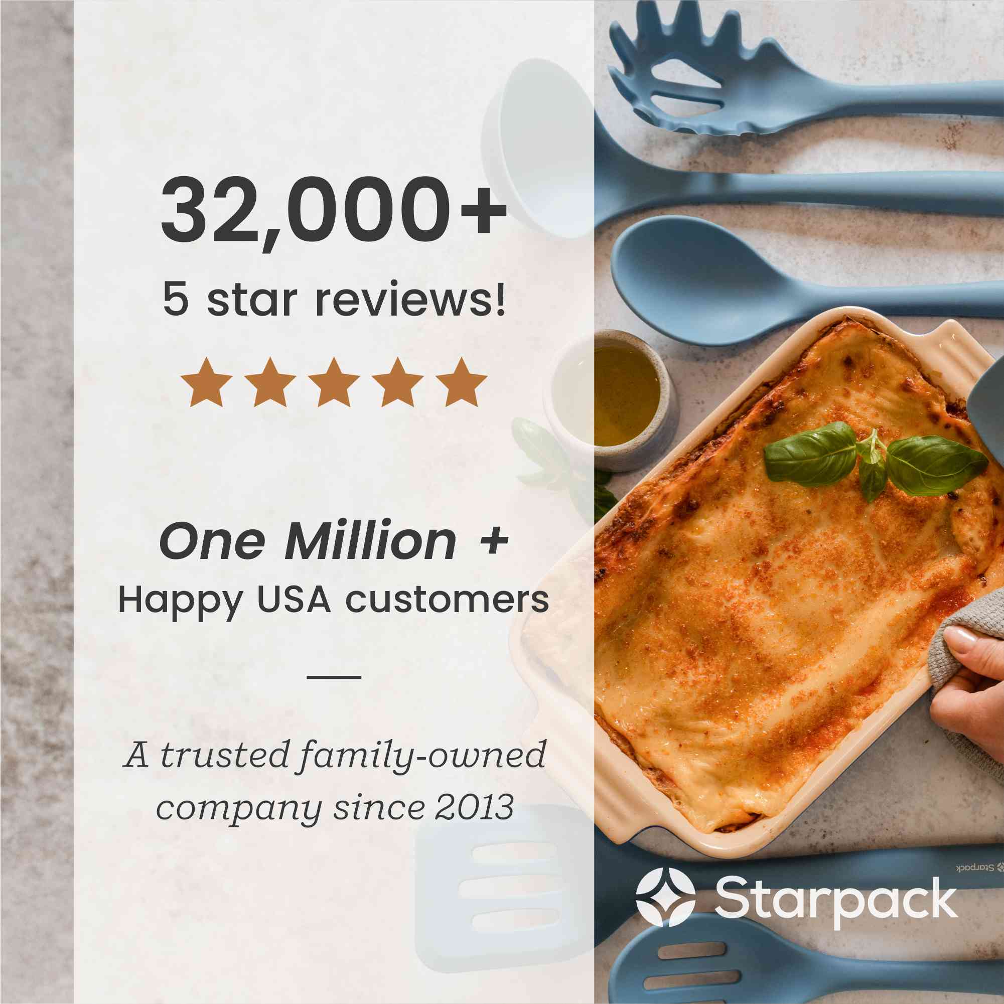 Starpack extra-large kitchen utensils set with silicone heads and sturdy handles, ideal for a variety of cooking tasks.