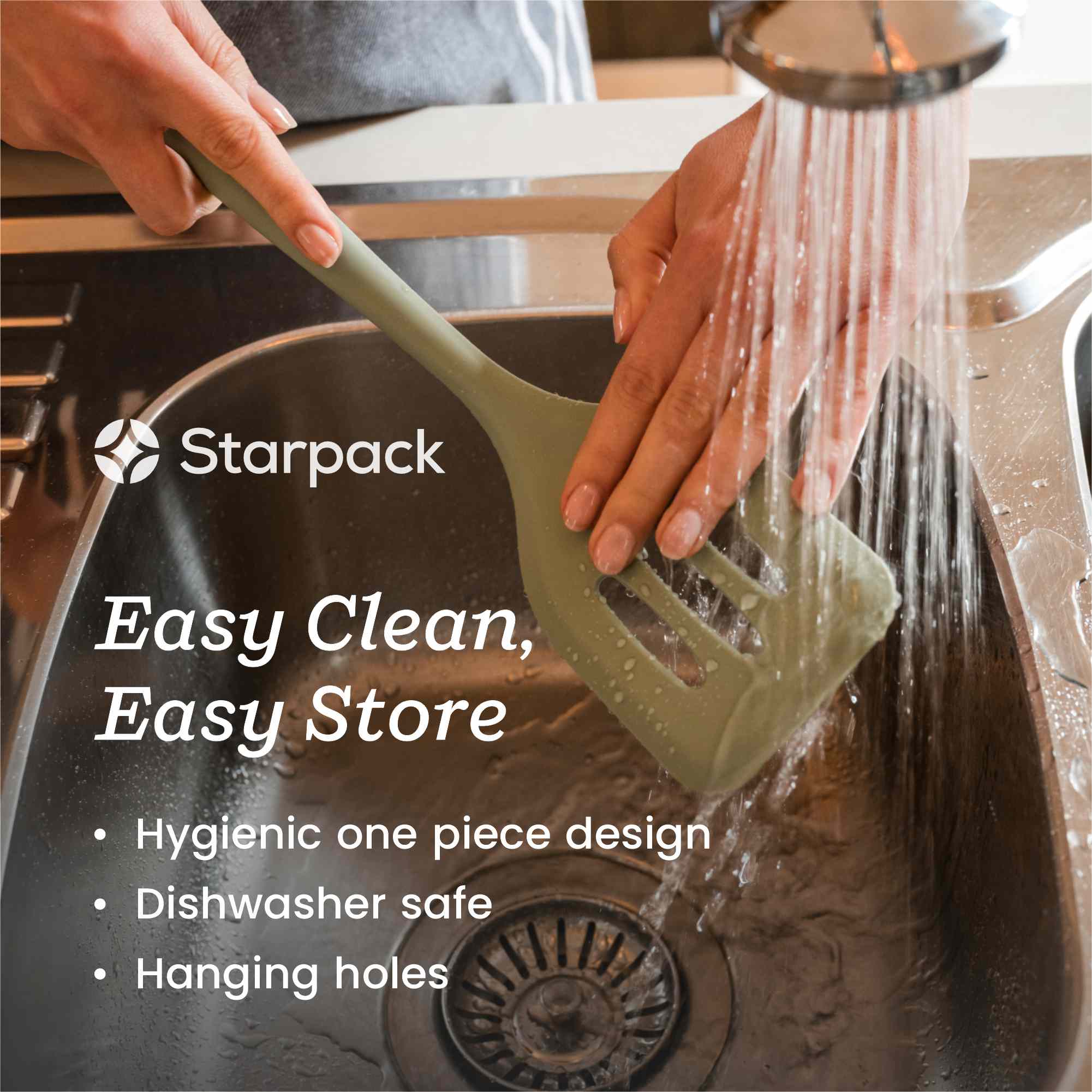 Starpack extra-large kitchen utensils set with silicone heads and sturdy handles, ideal for a variety of cooking tasks.