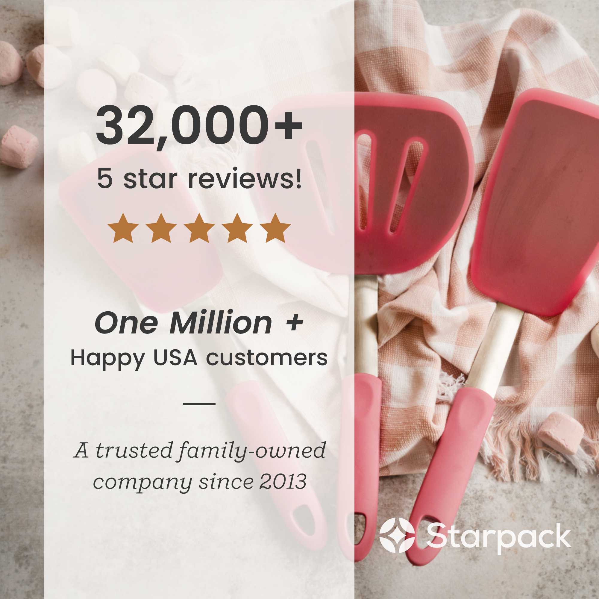 Starpack large flex turner with a flexible, heat-resistant silicone head and a sturdy handle, perfect for flipping and serving larger portions.