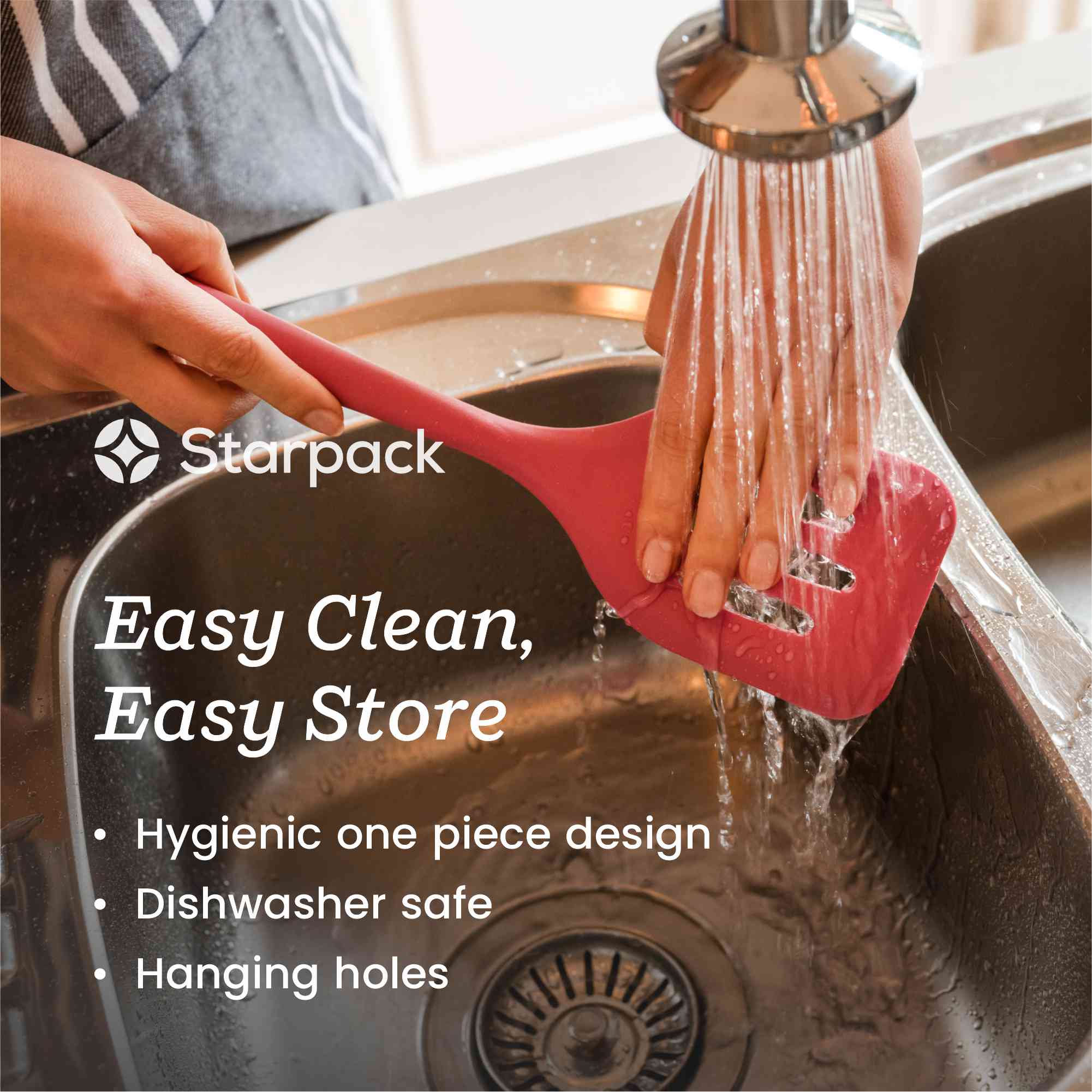 Starpack silicone pasta fork with long, flexible tines and a comfortable handle, perfect for serving and stirring pasta