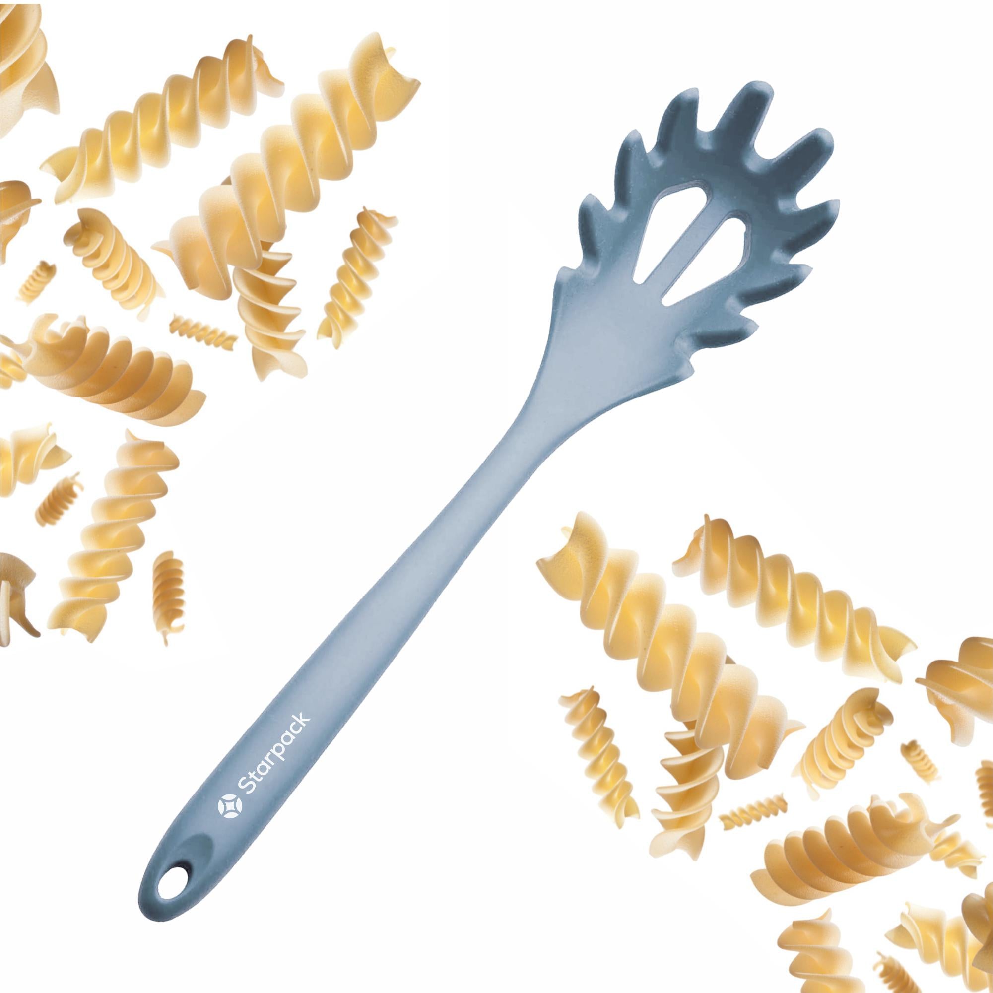 Starpack silicone pasta fork with long, flexible tines and a comfortable handle, perfect for serving and stirring pasta