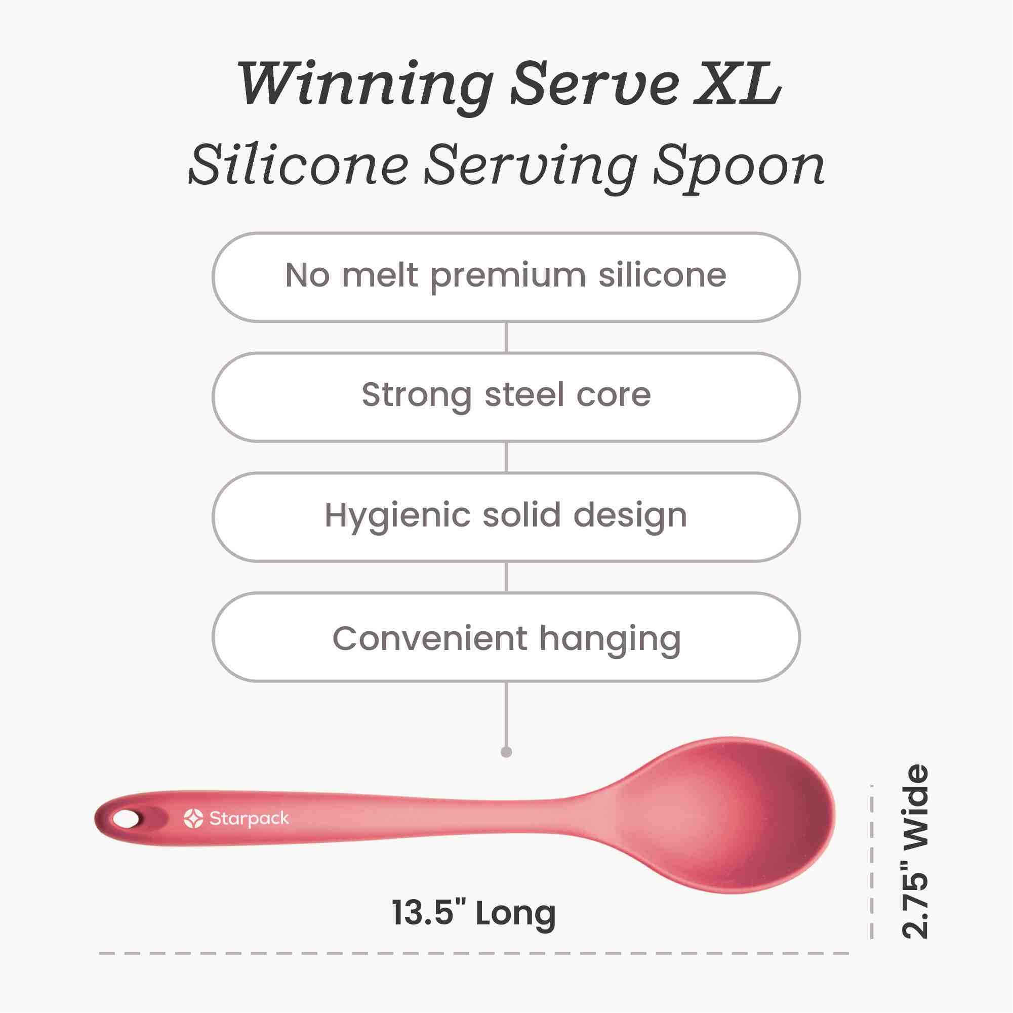 Starpack silicone serving spoon with a wide, non-stick head and a comfortable handle, ideal for serving and stirring