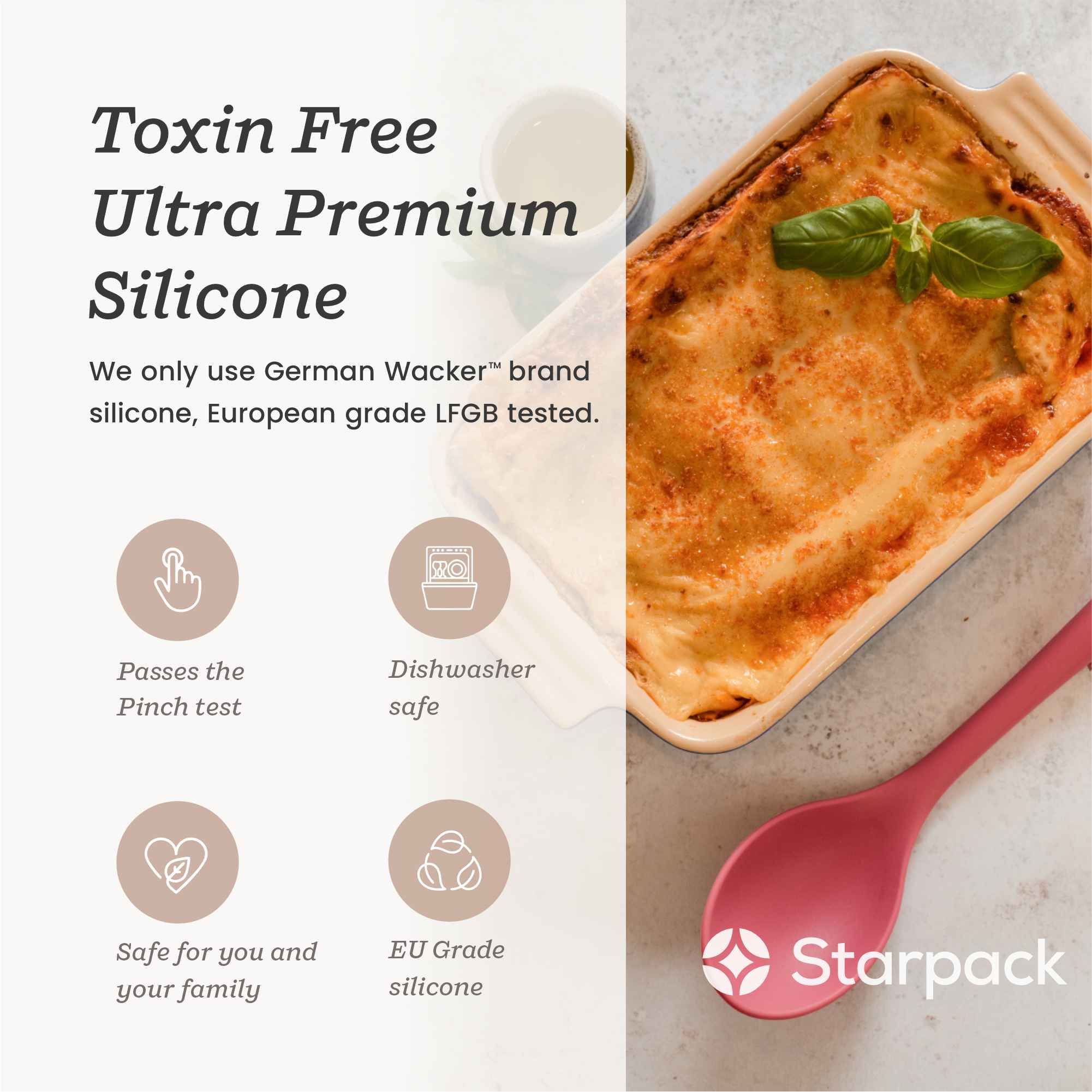 Starpack silicone serving spoon with a wide, non-stick head and a comfortable handle, ideal for serving and stirring