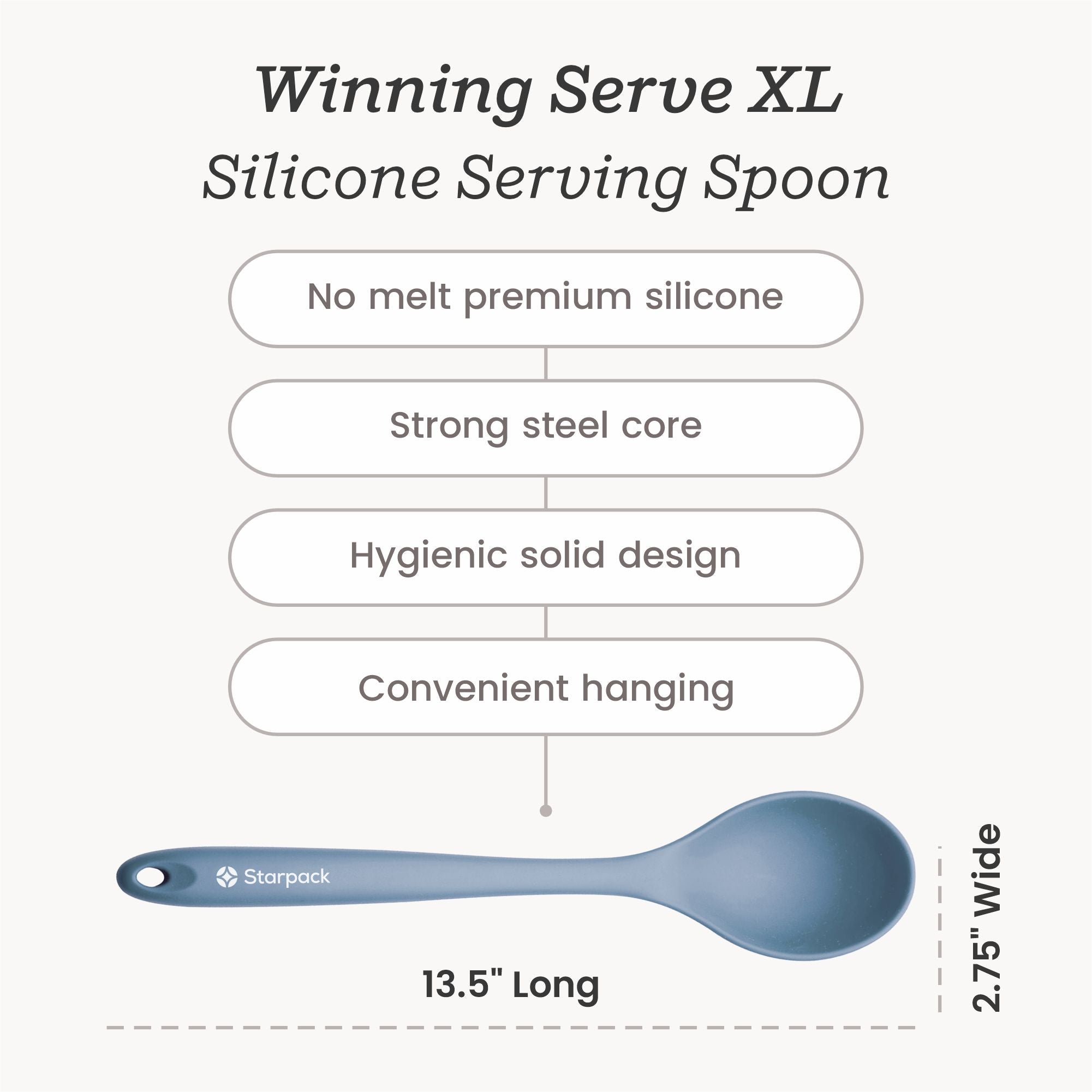 Starpack silicone serving spoon with a wide, non-stick head and a comfortable handle, ideal for serving and stirring