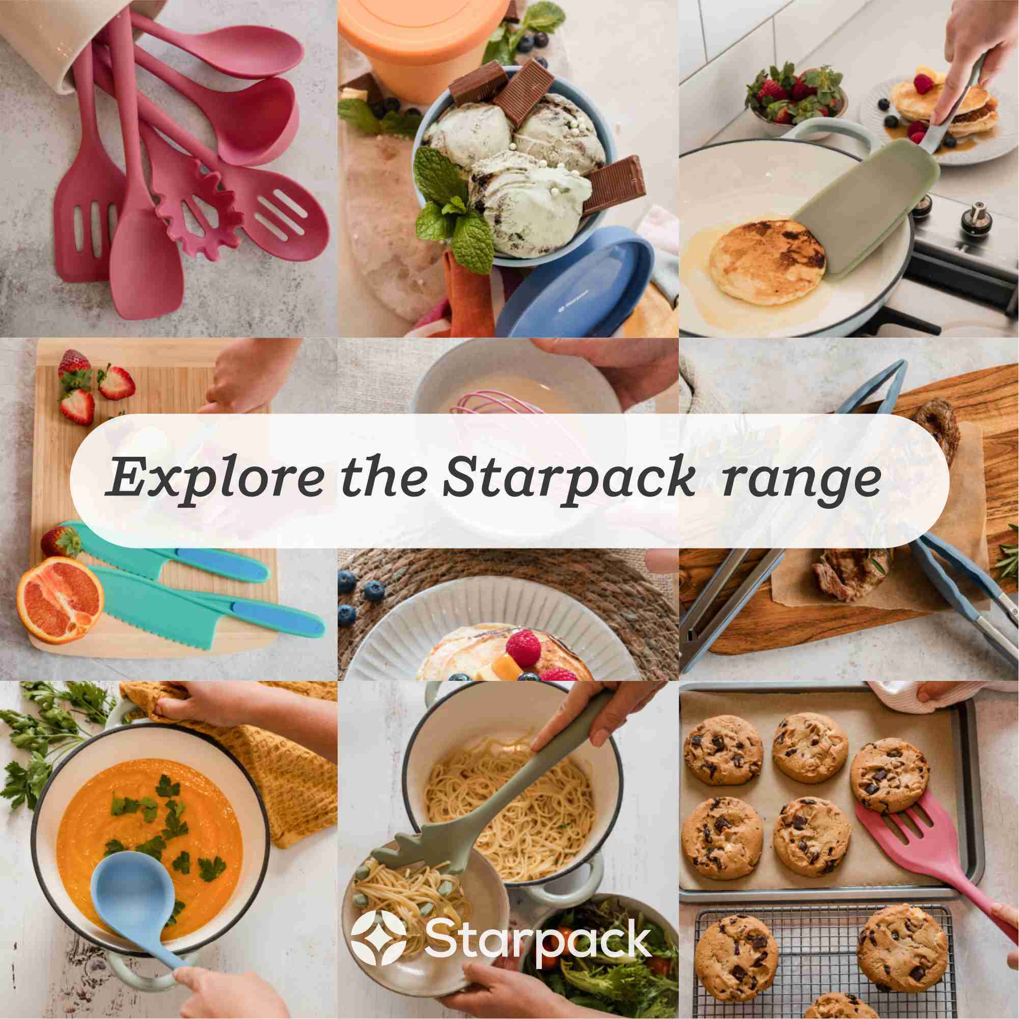 Starpack silicone serving spoon with a wide, non-stick head and a comfortable handle, ideal for serving and stirring