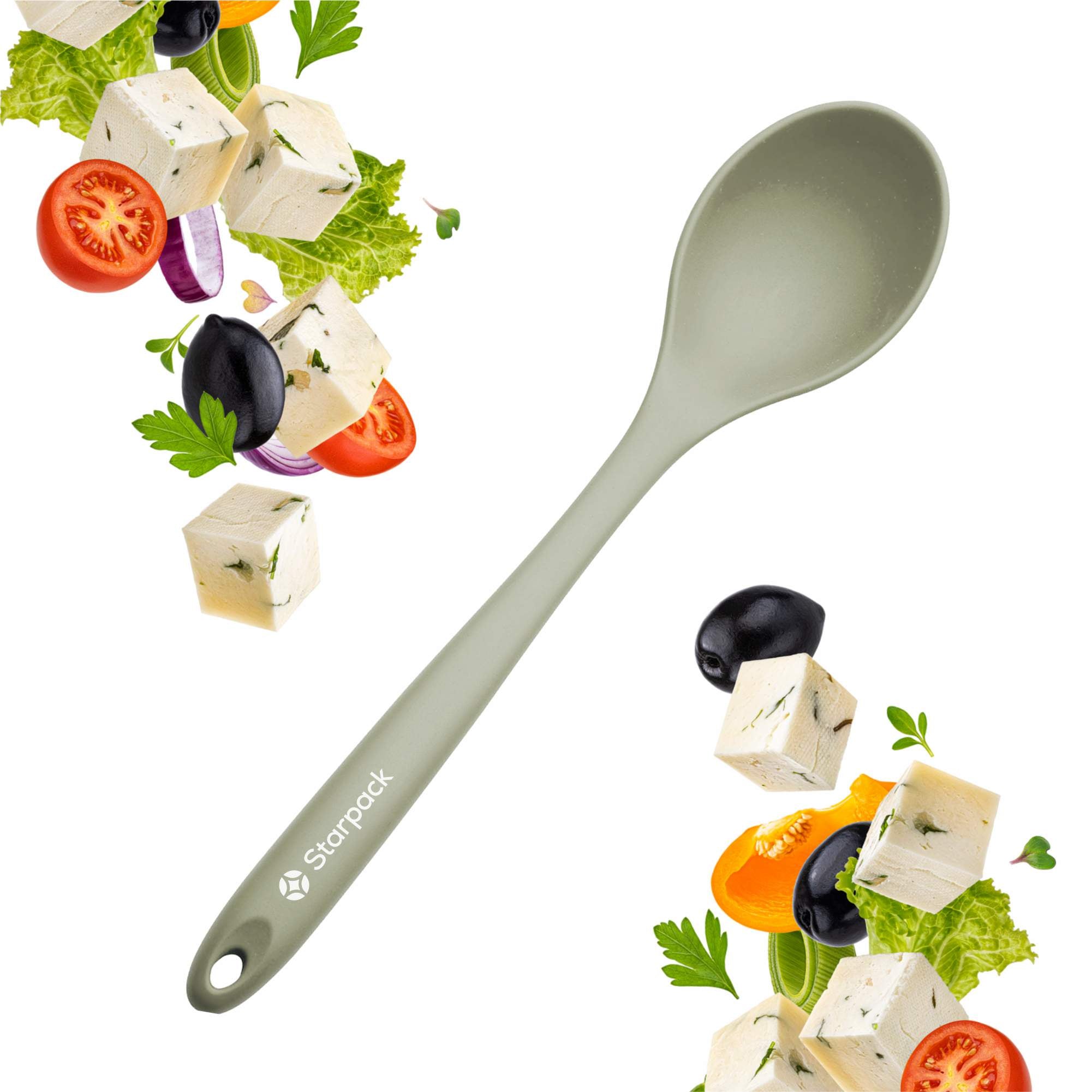 Starpack silicone serving spoon with a wide, non-stick head and a comfortable handle, ideal for serving and stirring