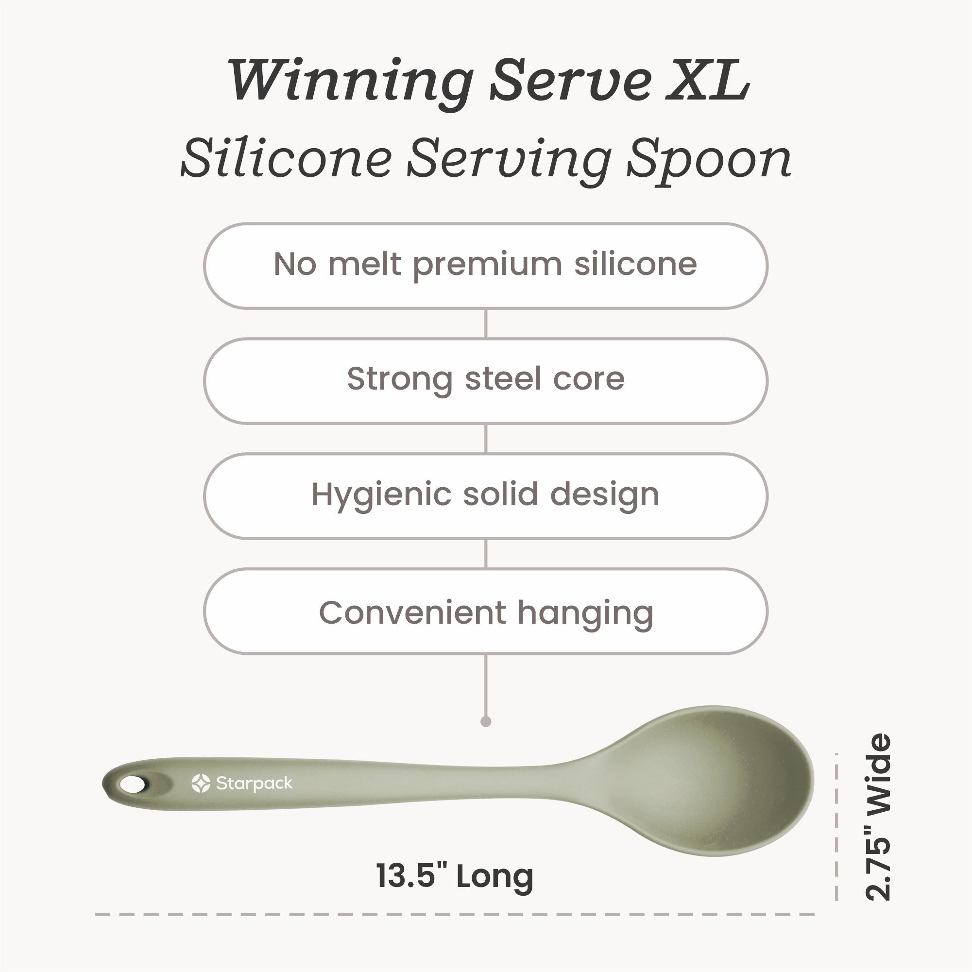 Starpack silicone serving spoon with a wide, non-stick head and a comfortable handle, ideal for serving and stirring