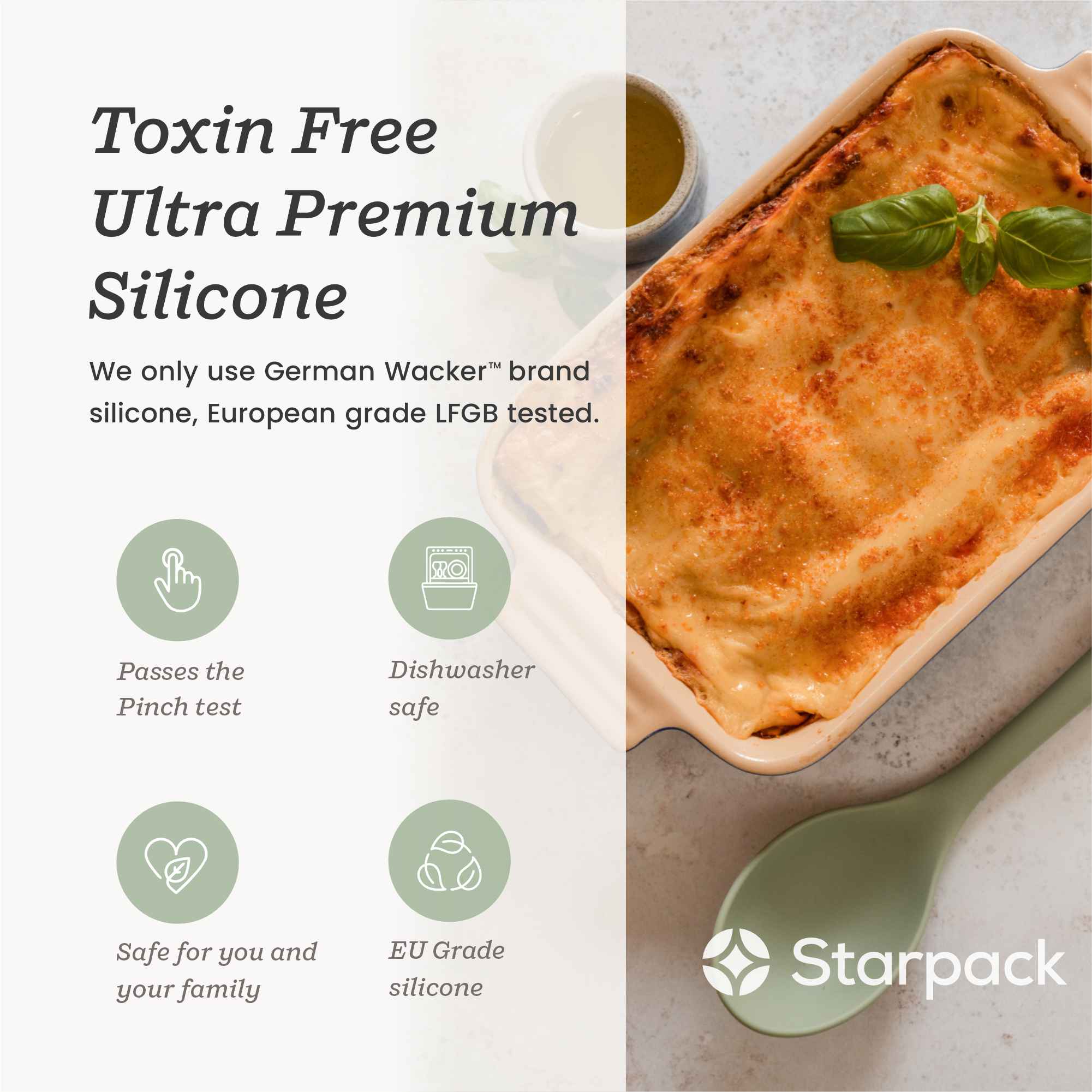 Starpack silicone serving spoon with a wide, non-stick head and a comfortable handle, ideal for serving and stirring
