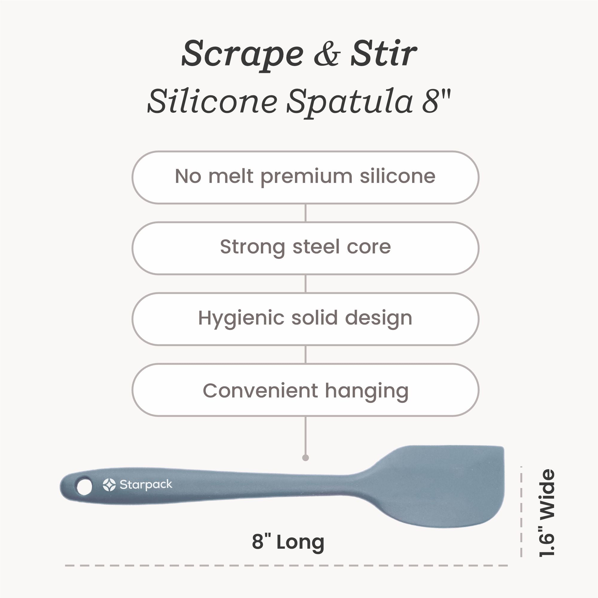 Starpack silicone spatula with a flexible, heat-resistant head and a comfortable handle, ideal for scraping and mixing.