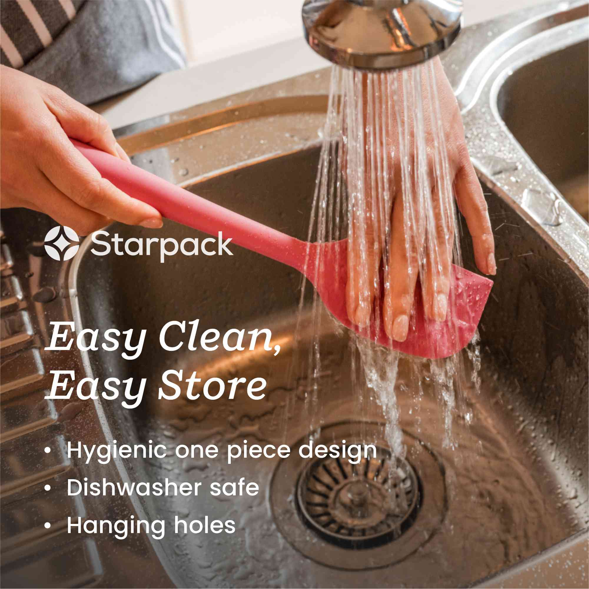Starpack silicone spatula with a flexible, heat-resistant head and a comfortable handle, ideal for scraping and mixing.