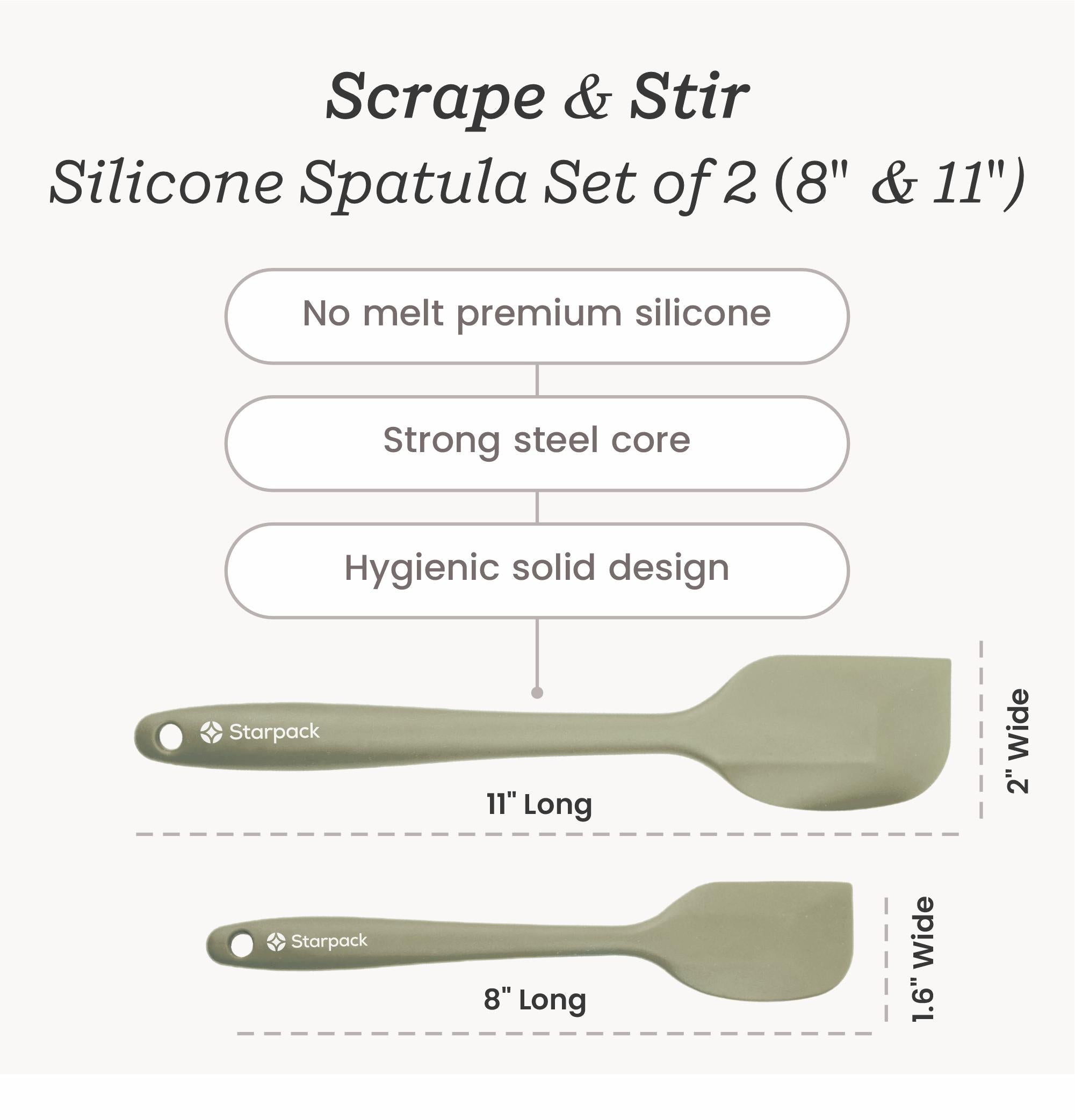 Starpack silicone spatula with a flexible, heat-resistant head and a comfortable handle, ideal for scraping and mixing.