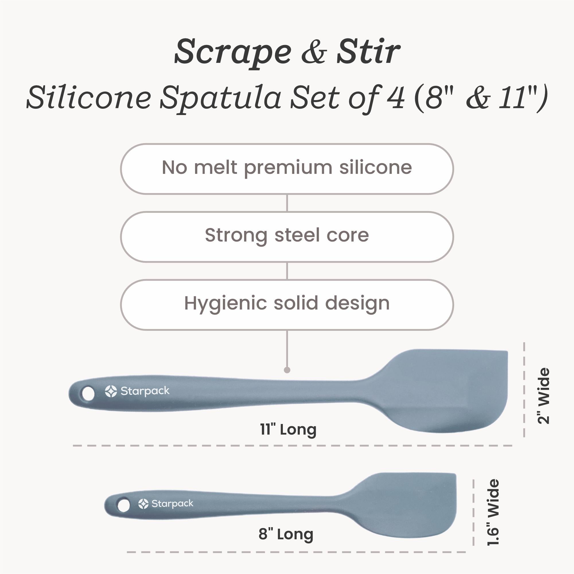 Starpack silicone spatula with a flexible, heat-resistant head and a comfortable handle, ideal for scraping and mixing.