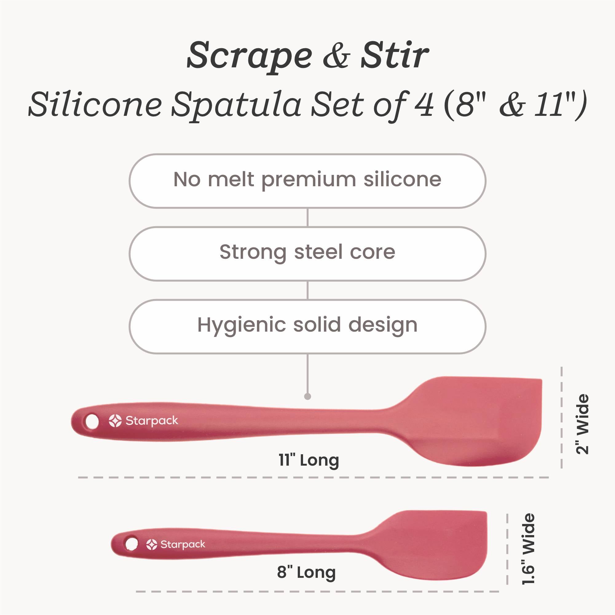 Starpack silicone spatula with a flexible, heat-resistant head and a comfortable handle, ideal for scraping and mixing.