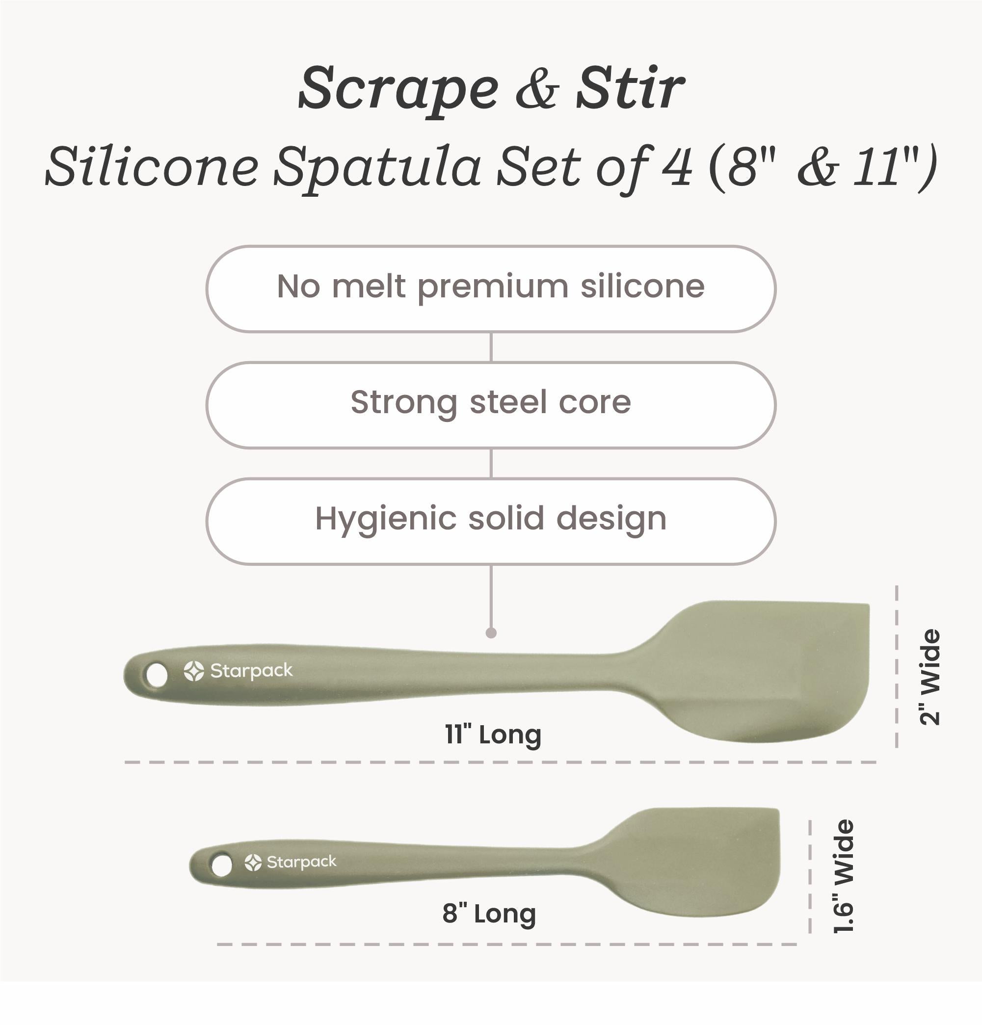 Starpack silicone spatula with a flexible, heat-resistant head and a comfortable handle, ideal for scraping and mixing.