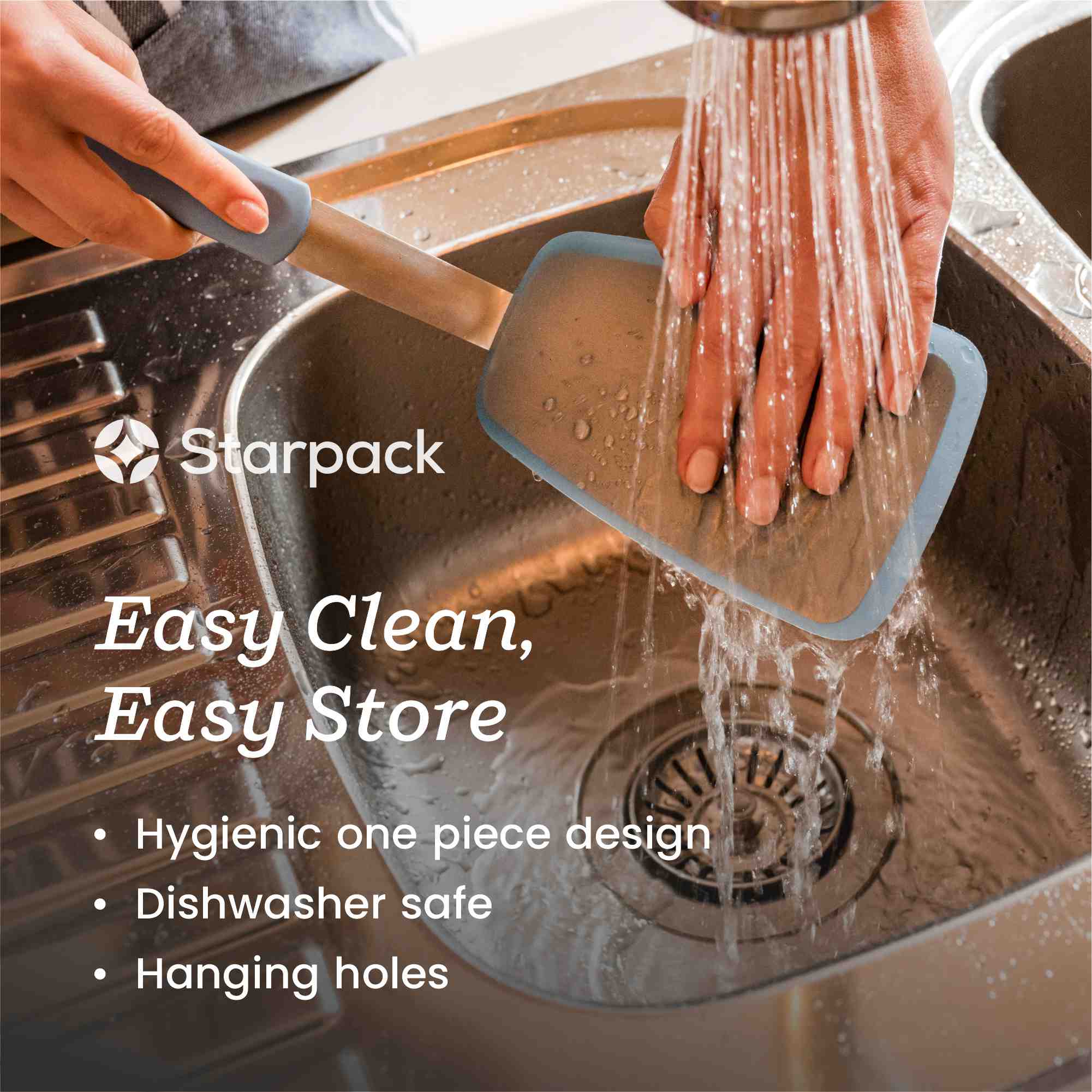 Starpack small flex turner with a flexible, heat-resistant silicone head and a sturdy handle, ideal for flipping and serving smaller portions.