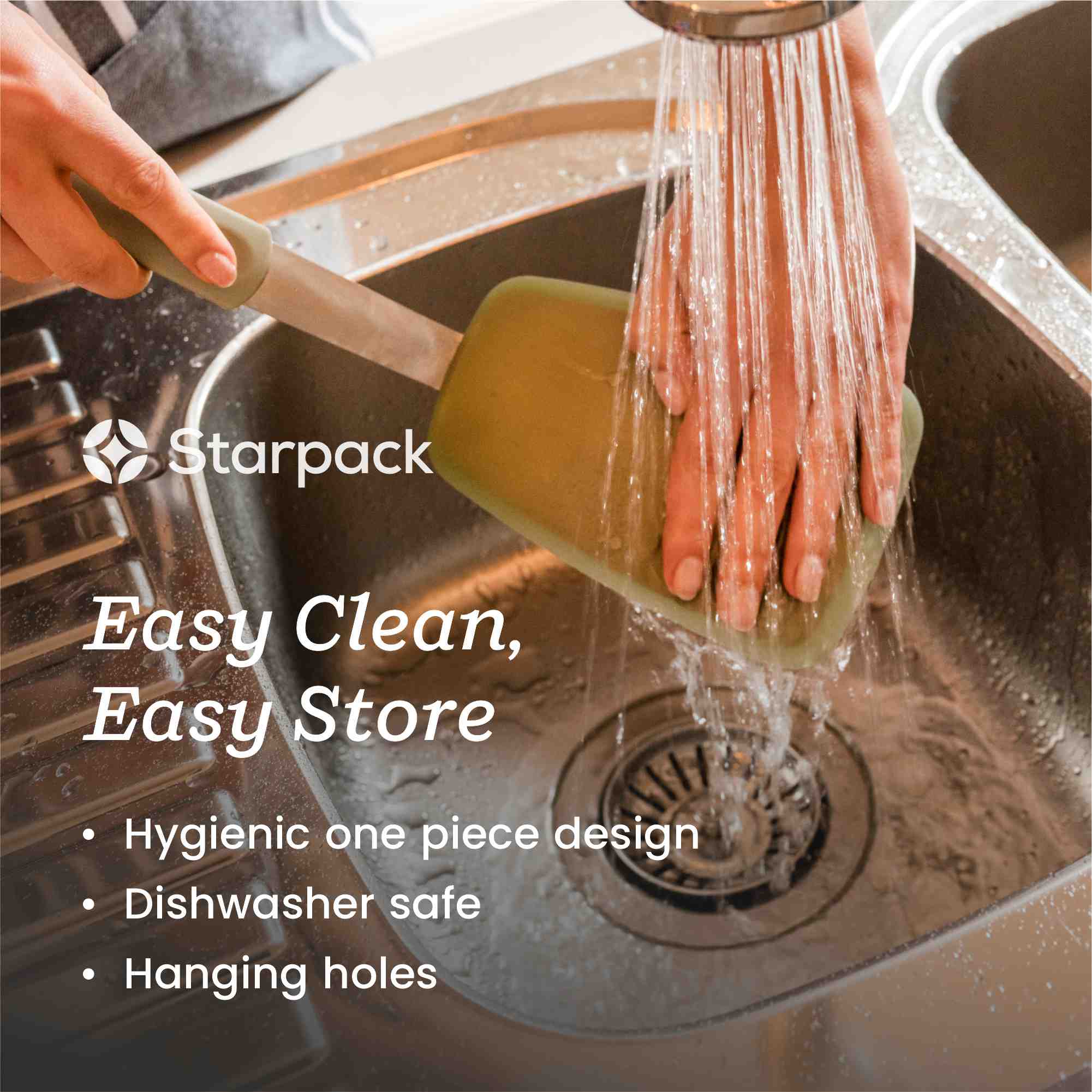 Starpack small flex turner with a flexible, heat-resistant silicone head and a sturdy handle, ideal for flipping and serving smaller portions