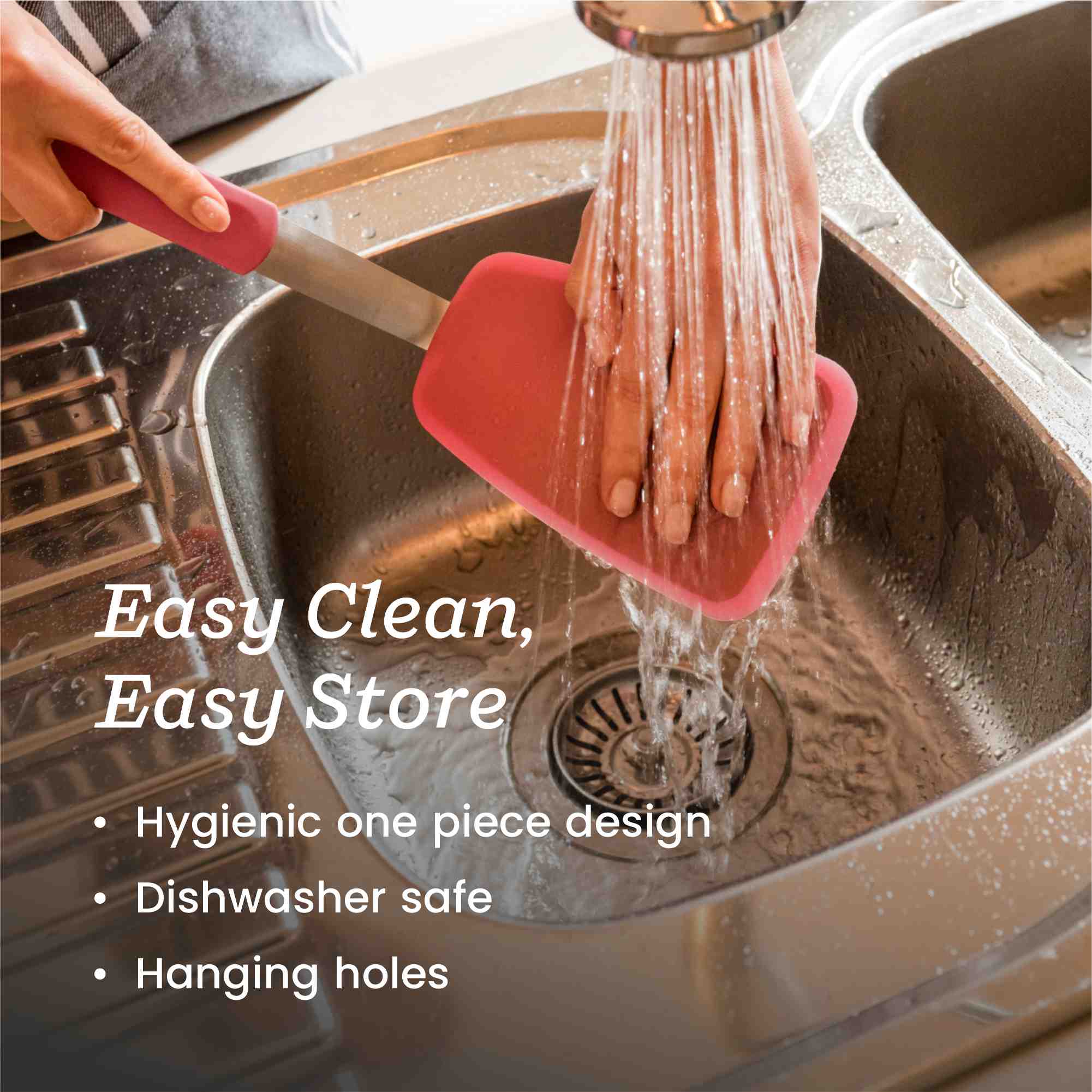 Starpack wide flex slotted turner with a flexible, heat-resistant silicone head and a sturdy handle, designed for flipping and draining larger portions