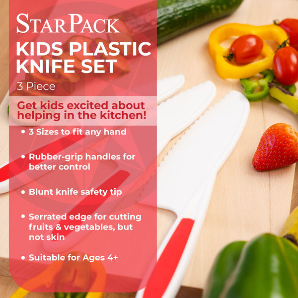 Shop for Set of 3 Plastic Kitchen Knife for Kids, Safe Nylon