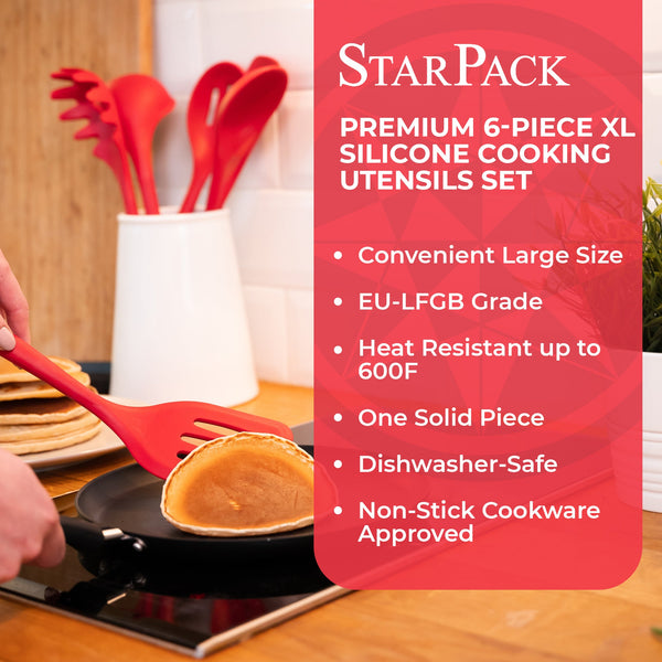 Silicone Kitchen Utensil Set XL (6 Piece) by StarPack – StarPack