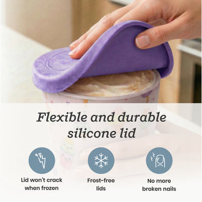 Freeze the Day | Ice Cream Freezer Container 1Qt Set of 2 - Purple &amp; Green | Purple / Green