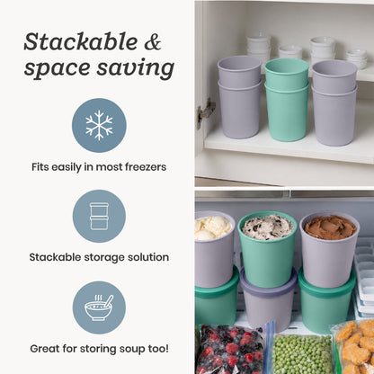 Freeze the Day | Ice Cream Freezer Container 1Qt Set of 2 - Mint &amp; Lavender | Mint / Lavender