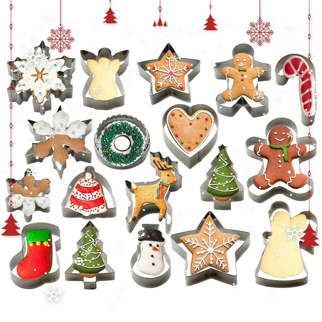 Christmas Cookie Cutter Set of 18 Holiday Baking Starpack