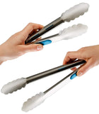 Stainless Steel Grill & Kitchen Tongs 2 Pack (9-Inch & 12-Inch)
