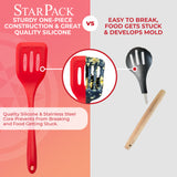 StarPack Basics Silicone Kitchen Utensil Set (5 Piece Set, 10.5") - High Heat Resistant to 480°F, Hygienic One Piece DesignSpatulas, Serving and Mixing Spoons
