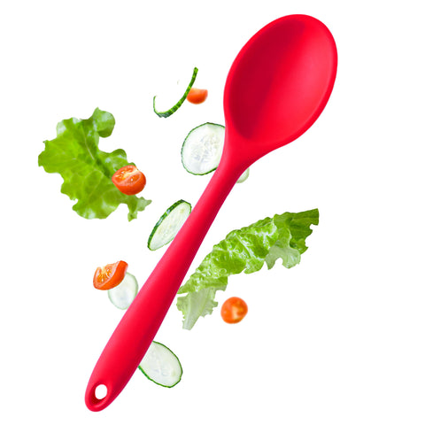 StarPack Basics Silicone Mixing Spoon, High Heat Resistant to 480°F, Hygienic One Piece Design Cooking Utensil for Mixing & Serving