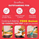 StarPack Basics Silicone Slotted Serving Spoon, High Heat Resistant to 480°F, Hygienic One Piece Design Kitchen Utensil for Draining & Serving