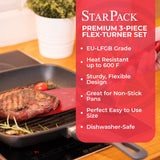 StarPack Premium Range EU LFGB Grade Flexible Silicone Turner Spatula (3 Pack)