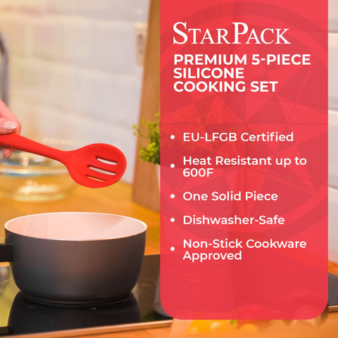 Starpack Premium Range Silicone Kitchen Tongs 2 Pack 9-Inch & 12-Inch in EU Lfgb
