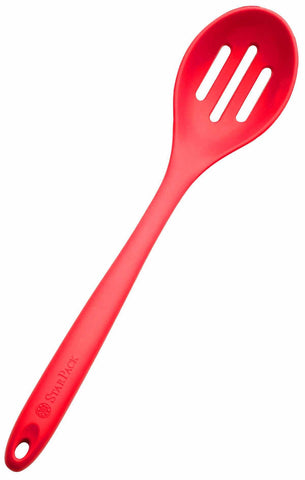 Red Silicone Slotted Spoon Extra Large