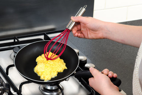  FTING Flat Silicone Whisk,High Heat Resistant,Non-Stick Safe Silicone  Whisk for Mixing Whisk Shaking and Cooking（Black） : Home & Kitchen