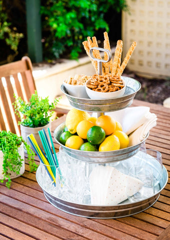 StarPack Farmhouse Style 3 Tiered Serving Tray - Rustic Kitchen